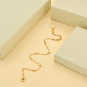Pulseira com elo 1 mm e placas lisas