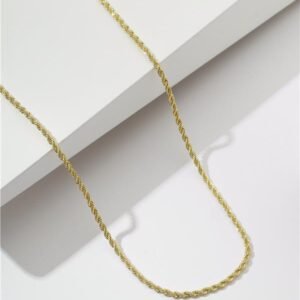 Colar Cordão Baiano Dourado 2 MM 45 CM