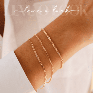 Look Pulseira Cordão baiano, Elo Português e Cartier