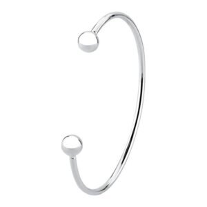 Meio Bracelete Liso - Prata